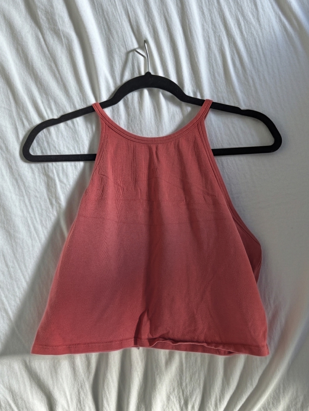 Express Women's High Neck Cropped Tank Top - Rosewood